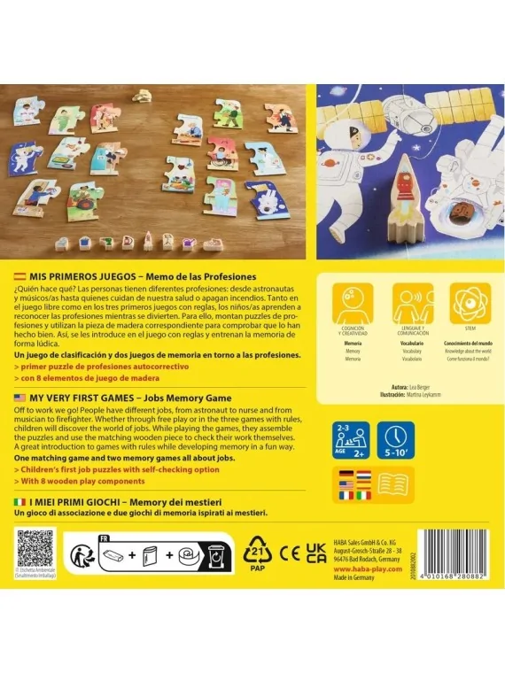 Mis Primeros Juegos: Memo de las Profesiones de Haba en Juegos de Tablero | La Cueva Roja