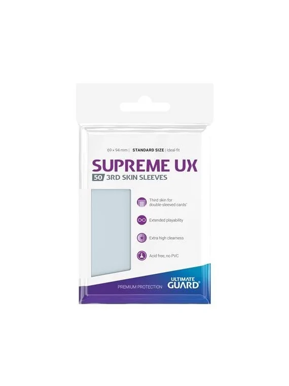 Ultimate Guard Supreme UX 3rd Skin Sleeves Tamaño Estándar Transparente (50) de Ultimate Guard en Fundas | La Cueva Roja