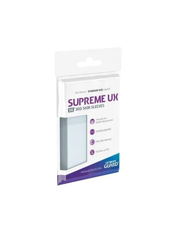 Ultimate Guard Supreme UX 3rd Skin Sleeves Tamaño Estándar Transparente (50) de Ultimate Guard en Fundas | La Cueva Roja