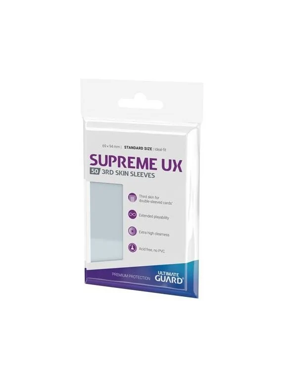 Ultimate Guard Supreme UX 3rd Skin Sleeves Tamaño Estándar Transparente (50) de Ultimate Guard en Fundas | La Cueva Roja