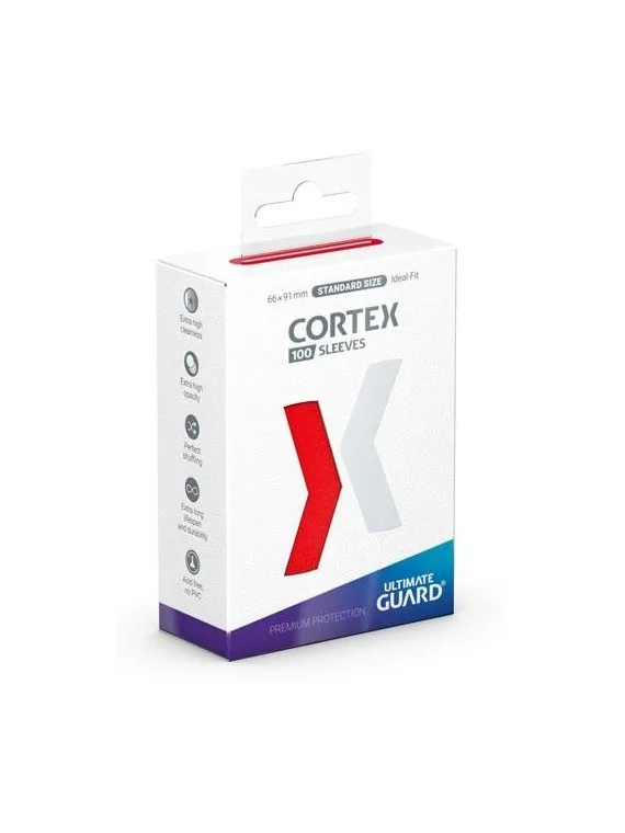 Ultimate Guard Cortex Sleeves Tamaño Estándar Rojo (100) de Ultimate Guard en Fundas | La Cueva Roja