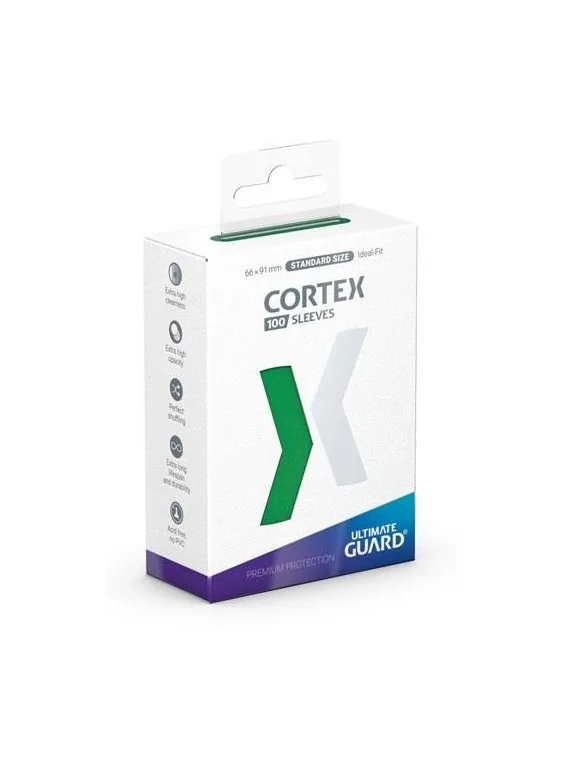Ultimate Guard Cortex Sleeves Tamaño Estándar Verde (100) de Ultimate Guard en Fundas | La Cueva Roja