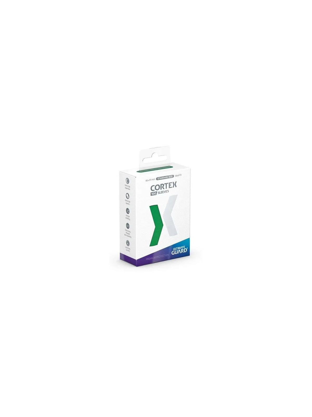 Ultimate Guard Cortex Sleeves Tamaño Estándar Verde (100) de Ultimate Guard en Fundas | La Cueva Roja