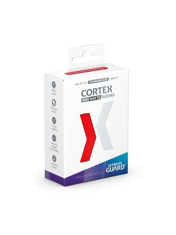 Ultimate Guard Cortex Sleeves Tamaño Estándar Rojo Mate (100) de Ultimate Guard en Fundas | La Cueva Roja