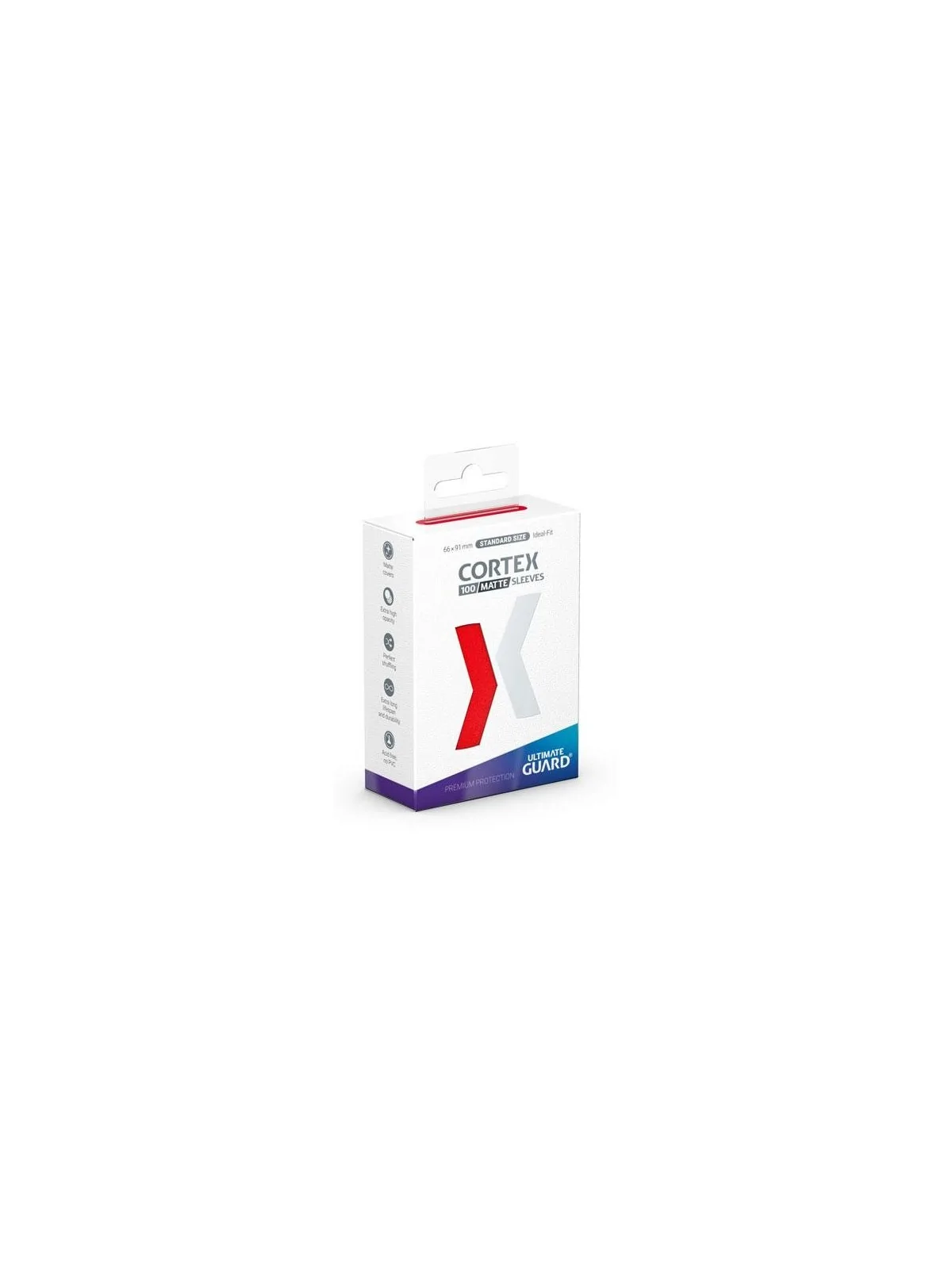 Ultimate Guard Cortex Sleeves Tamaño Estándar Rojo Mate (100) de Ultimate Guard en Fundas | La Cueva Roja