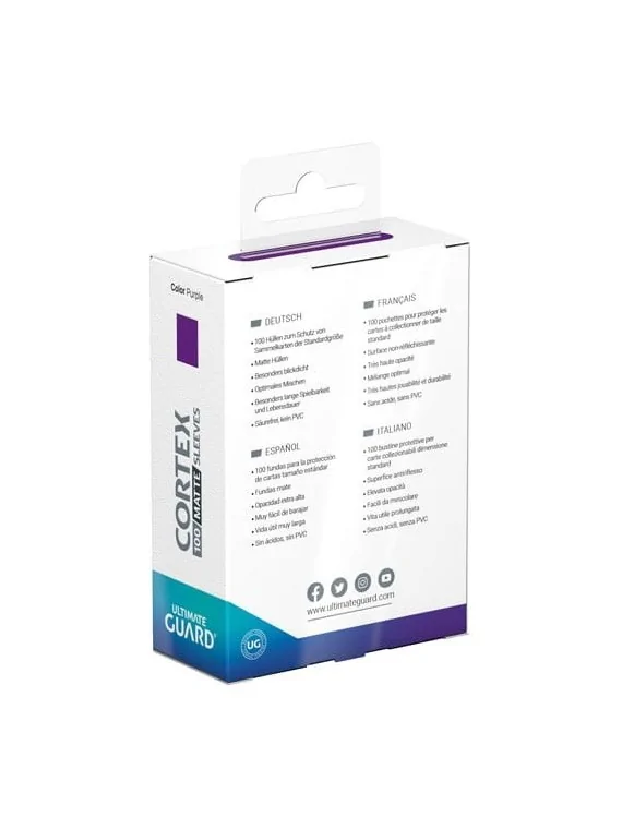 Ultimate Guard Cortex Sleeves Tamaño Estándar Violeta Mate (100) de Ultimate Guard en Fundas | La Cueva Roja
