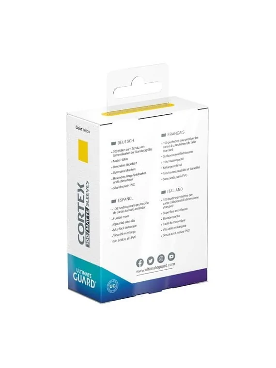 Ultimate Guard Cortex Sleeves Tamaño Estándar Matte Yellow (100) de Ultimate Guard en Fundas | La Cueva Roja