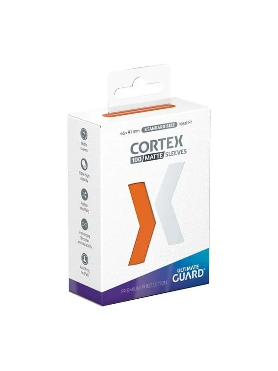 Ultimate Guard Cortex Sleeves Tamaño Estándar Naranja Mate (100) de Ultimate Guard en Fundas | La Cueva Roja