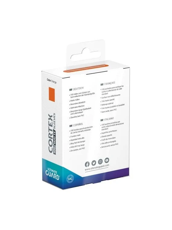 Ultimate Guard Cortex Sleeves Tamaño Estándar Naranja Mate (100) de Ultimate Guard en Fundas | La Cueva Roja