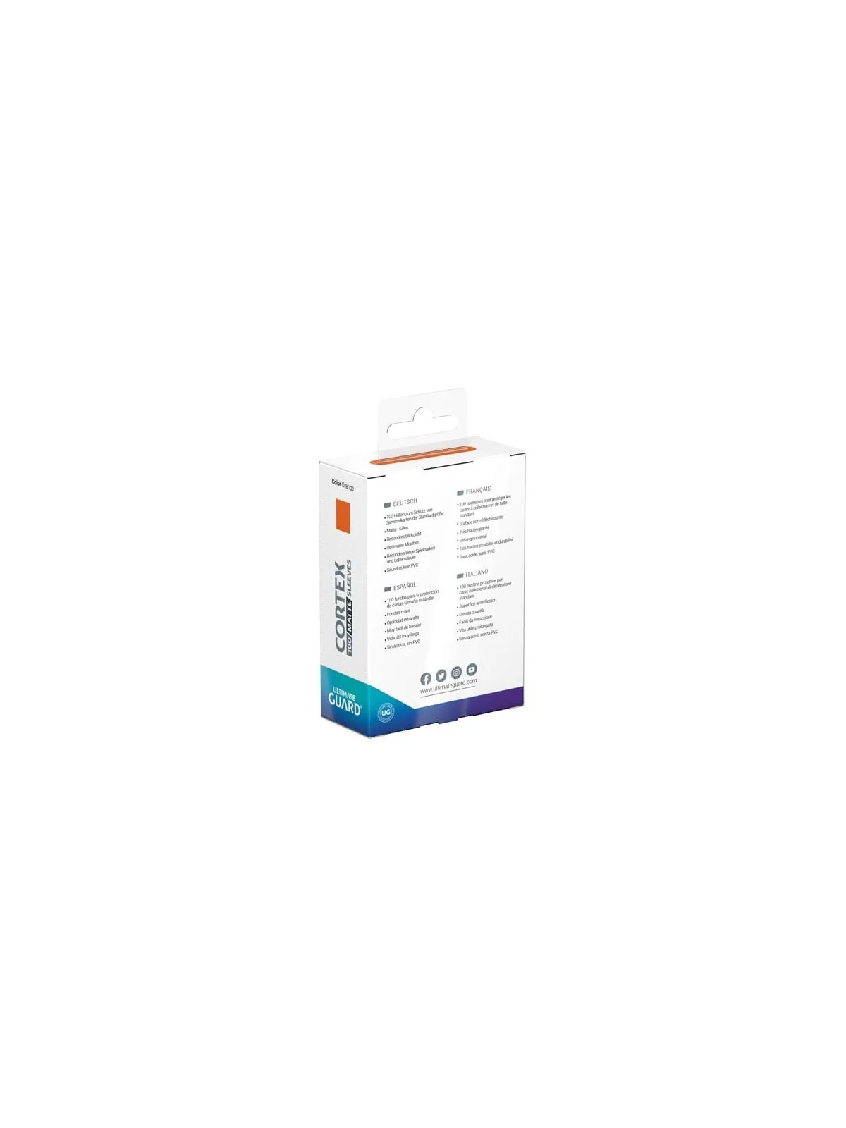 Ultimate Guard Cortex Sleeves Tamaño Estándar Naranja Mate (100) de Ultimate Guard en Fundas | La Cueva Roja