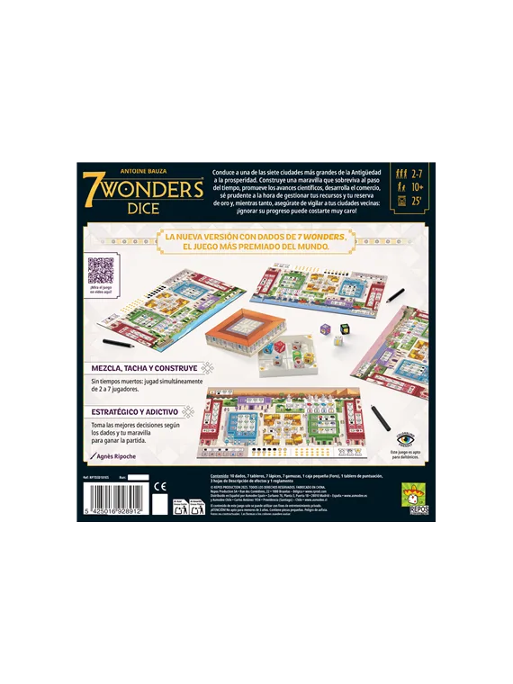 7 Wonders Dice de Repos Production en Juegos de Dados | La Cueva Roja