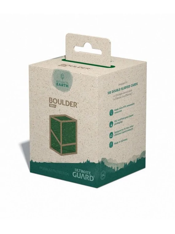 Ultimate Guard Return To Earth Boulder Deck Case 100+ Tamaño Estándar Verde de Ultimate Guard en CAJAS | La Cueva Roja