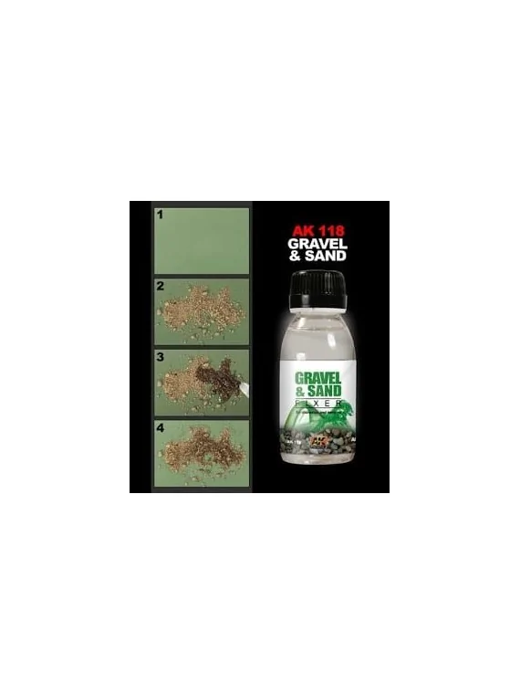 Gravel and Sand Fixer AK 100ml (AK118) de AK Interactive en Terrains | La Cueva Roja