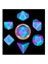 FanRoll Mini Pack de Dados Turquoise and Purple Marble de FanRoll en Dados | La Cueva Roja