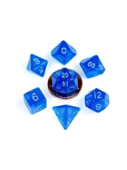 FanRoll Mini Pack de Dados Stardust Blue with Silver Numbers de FanRoll en Dados | La Cueva Roja