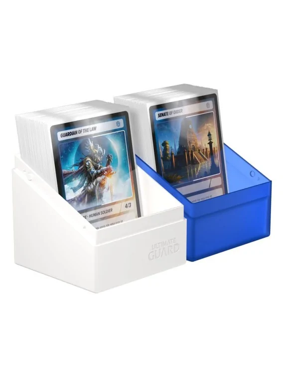 Ultimate Guard Boulder Deck Case 100+ SYNERGY Azul/Blanco de Ultimate Guard en Cajas para Cartas | La Cueva Roja