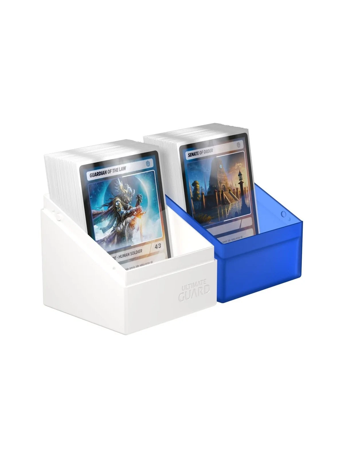 Ultimate Guard Boulder Deck Case 100+ SYNERGY Azul/Blanco de Ultimate Guard en Cajas para Cartas | La Cueva Roja