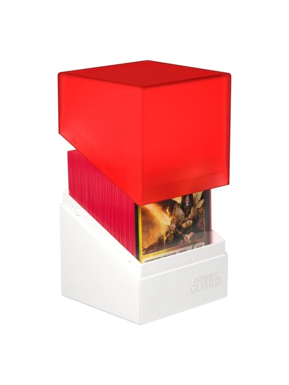 Ultimate Guard Boulder Deck Case 100+ SYNERGY Rojo/Blanco de Ultimate Guard en Cajas para Cartas | La Cueva Roja