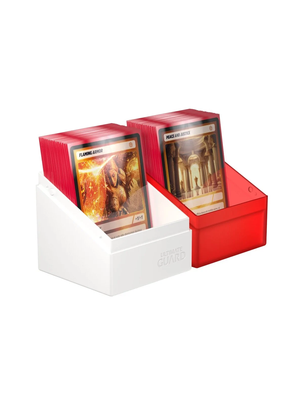 Ultimate Guard Boulder Deck Case 100+ SYNERGY Rojo/Blanco de Ultimate Guard en Cajas para Cartas | La Cueva Roja