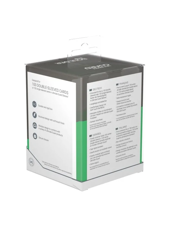 Ultimate Guard Boulder Deck Case 100+ SYNERGY Negro/Verde de Ultimate Guard en Cajas para Cartas | La Cueva Roja