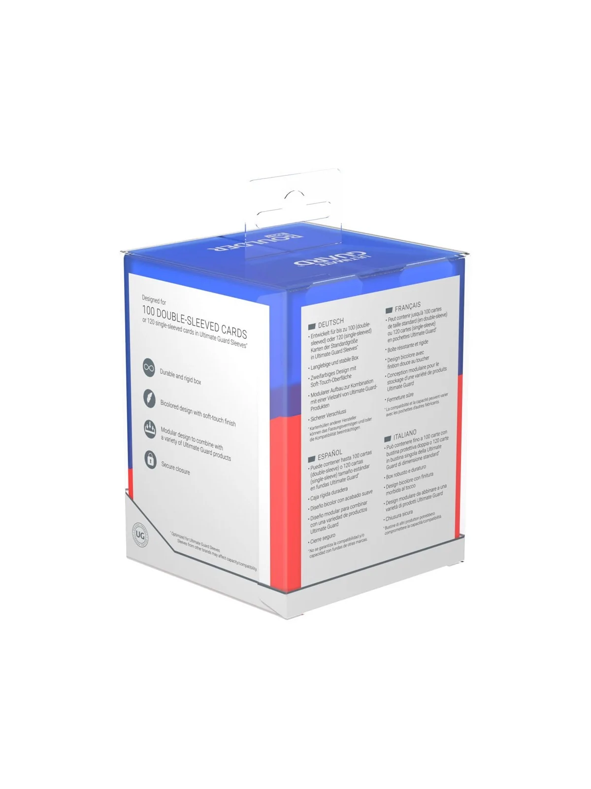 Ultimate Guard Boulder Deck Case 100+ SYNERGY Azul/Rojo de Ultimate Guard en Cajas para Cartas | La Cueva Roja