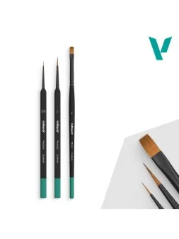 Vallejo Precision Starter Set: Pelo Sintético - Mango Triangular Size 3/0, 1, 4 (B03990) de Vallejo en Vallejo | La Cueva Roja
