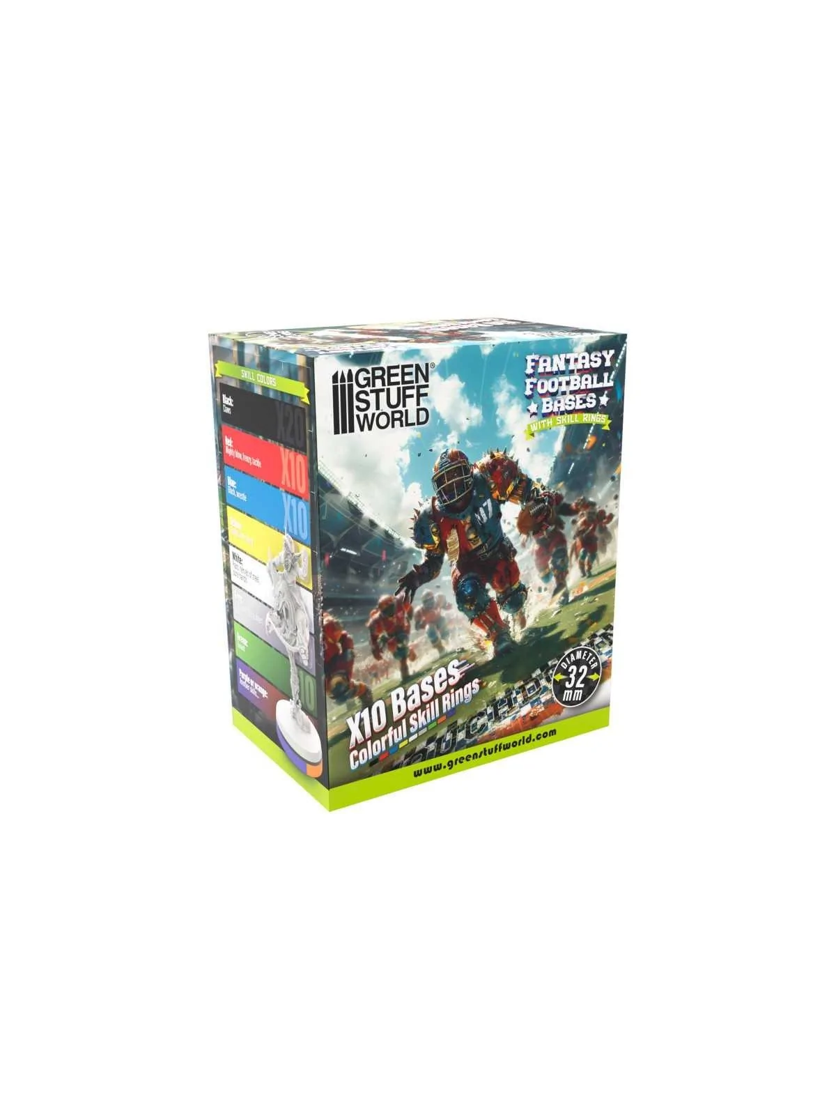 Peanas Compatibles Blood Bowl 32mm con Skill Rings de Green Stuff World en Modelismo | La Cueva Roja