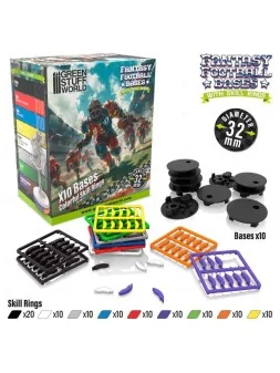Peanas Compatibles Blood Bowl 32mm con Skill Rings de Green Stuff World en Modelismo | La Cueva Roja