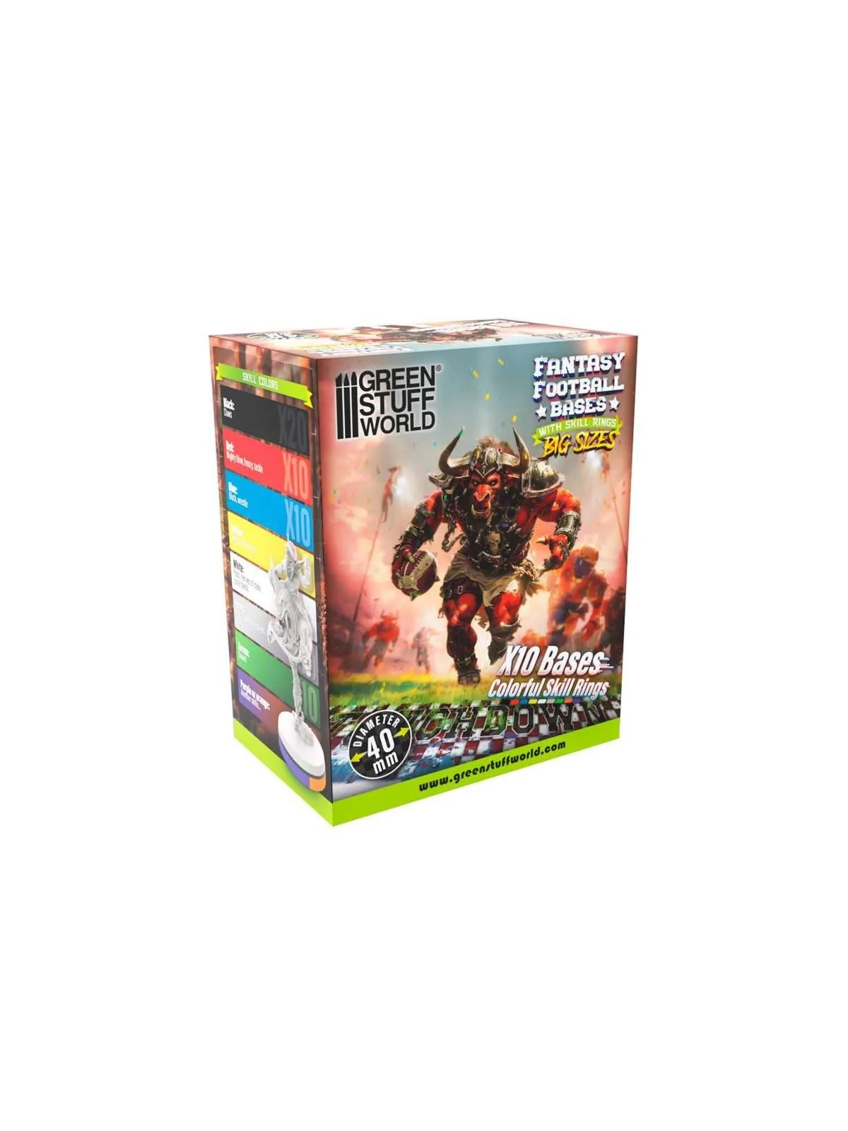 Peanas Compatibles Blood Bowl 40mm con Skill Rings de Green Stuff World en Modelismo | La Cueva Roja