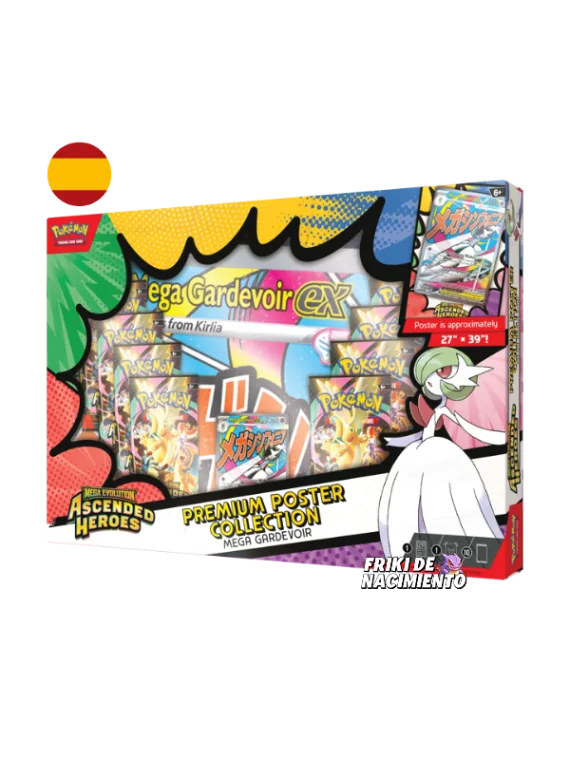 Pokemon TCG: Heroes Ascendentes – Mega Gardevoir Coleccion Premium con Poster (ES) de Bandai en Pokemon TCG | La Cueva Roja