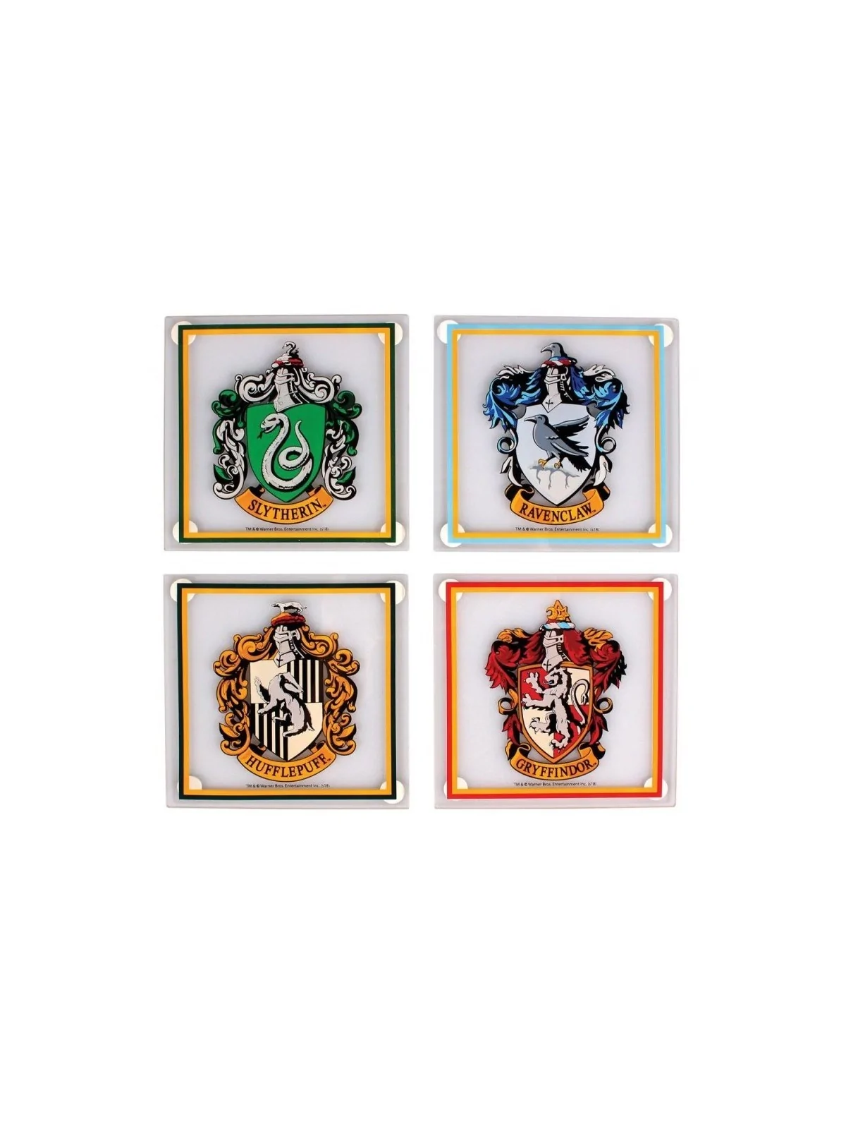 Set de 4 Posavasos Casas Hogwarts Harry Potter de Half moon bay en Decoración | La Cueva Roja