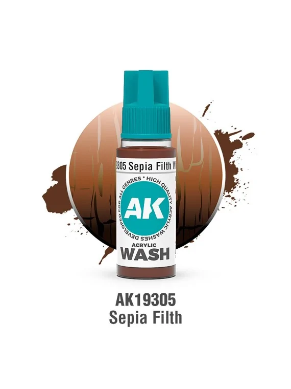 Sepia Filth: Acrylic Wash (AK19305) de AK Interactive en Ak Interactive | La Cueva Roja