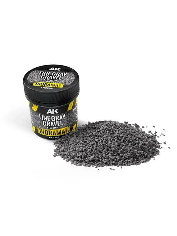 Fine Gray Gravel 1-3 mm (AK8308) de AK Interactive en Terrains | La Cueva Roja
