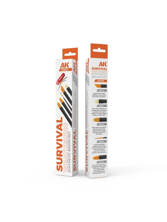 Survival Weathering Brushes Set (AKB101) de AK Interactive en Ak Interactive | La Cueva Roja