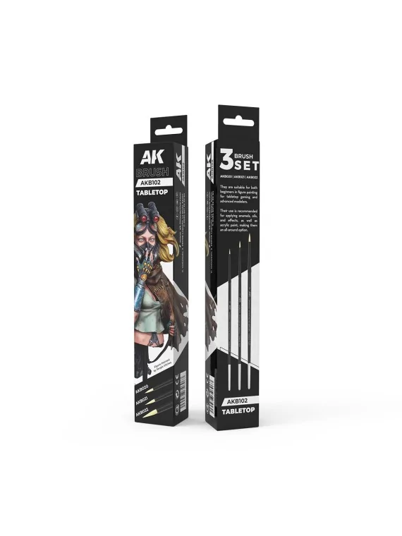Tabletop Syntethic Brushes Set (AKB102) de AK Interactive en Ak Interactive | La Cueva Roja