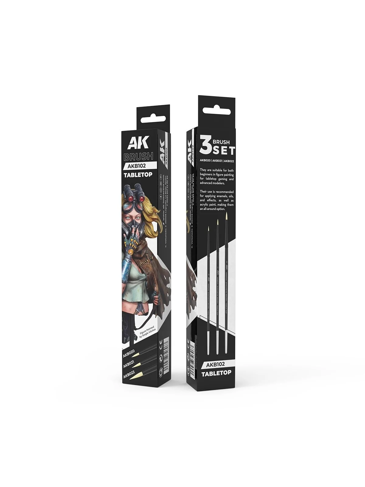 Tabletop Syntethic Brushes Set (AKB102) de AK Interactive en Ak Interactive | La Cueva Roja