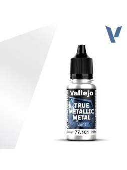 Plata de Ley True Metallic Metal Light Vallejo 18ml (77101) de Vallejo en True Metallic Metal | La Cueva Roja