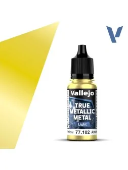 Amarillo Radiante True Metallic Metal Light Vallejo 18ml (77102) de Vallejo en True Metallic Metal | La Cueva Roja