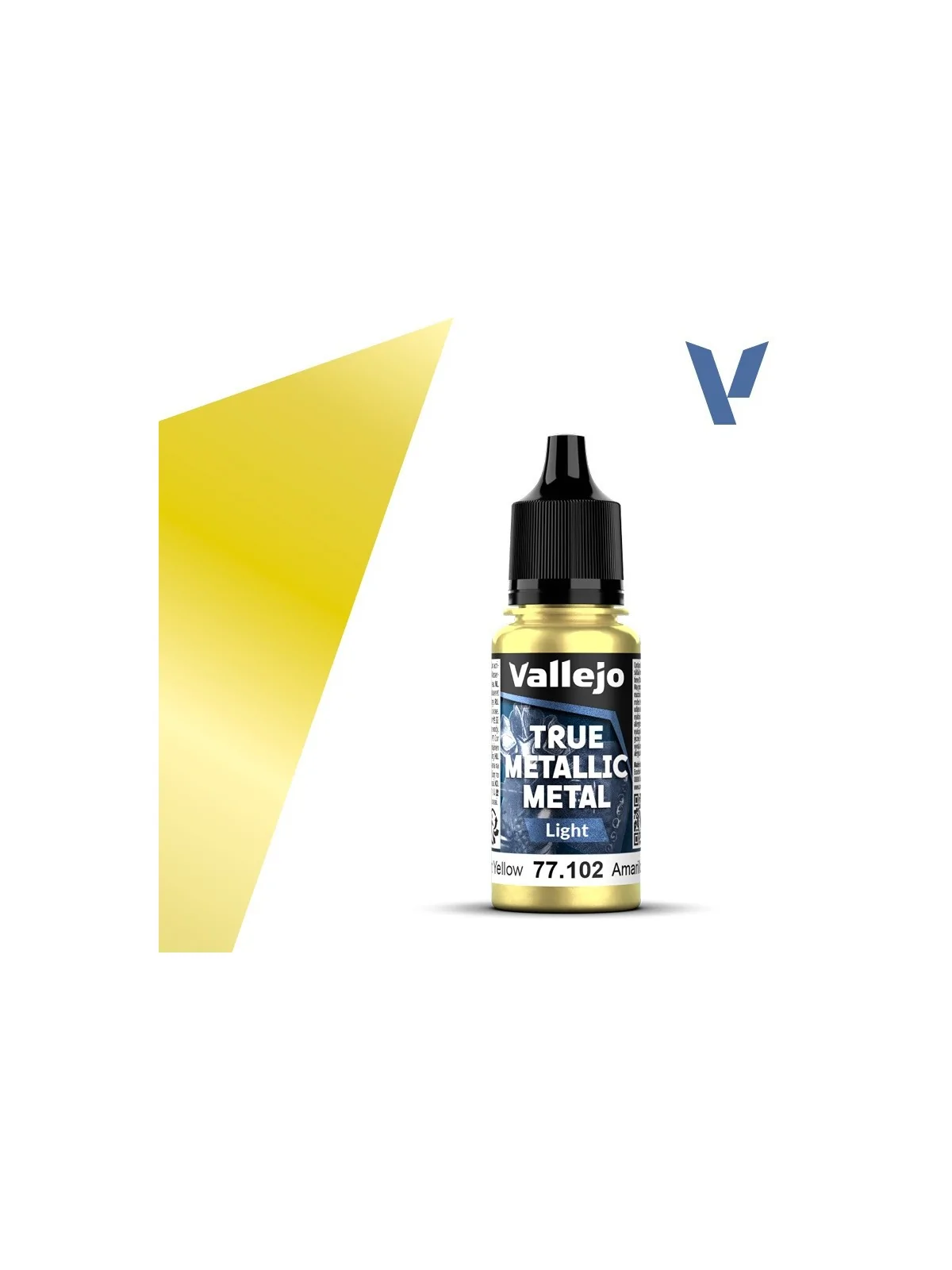 Amarillo Radiante True Metallic Metal Light Vallejo 18ml (77102) de Vallejo en True Metallic Metal | La Cueva Roja