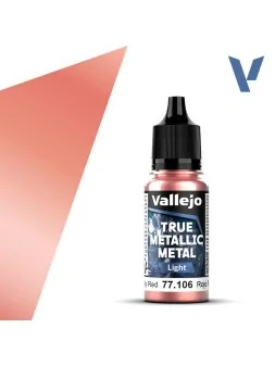 Rojo Rubí True Metallic Metal Light Vallejo 18ml (77106) de Vallejo en True Metallic Metal | La Cueva Roja