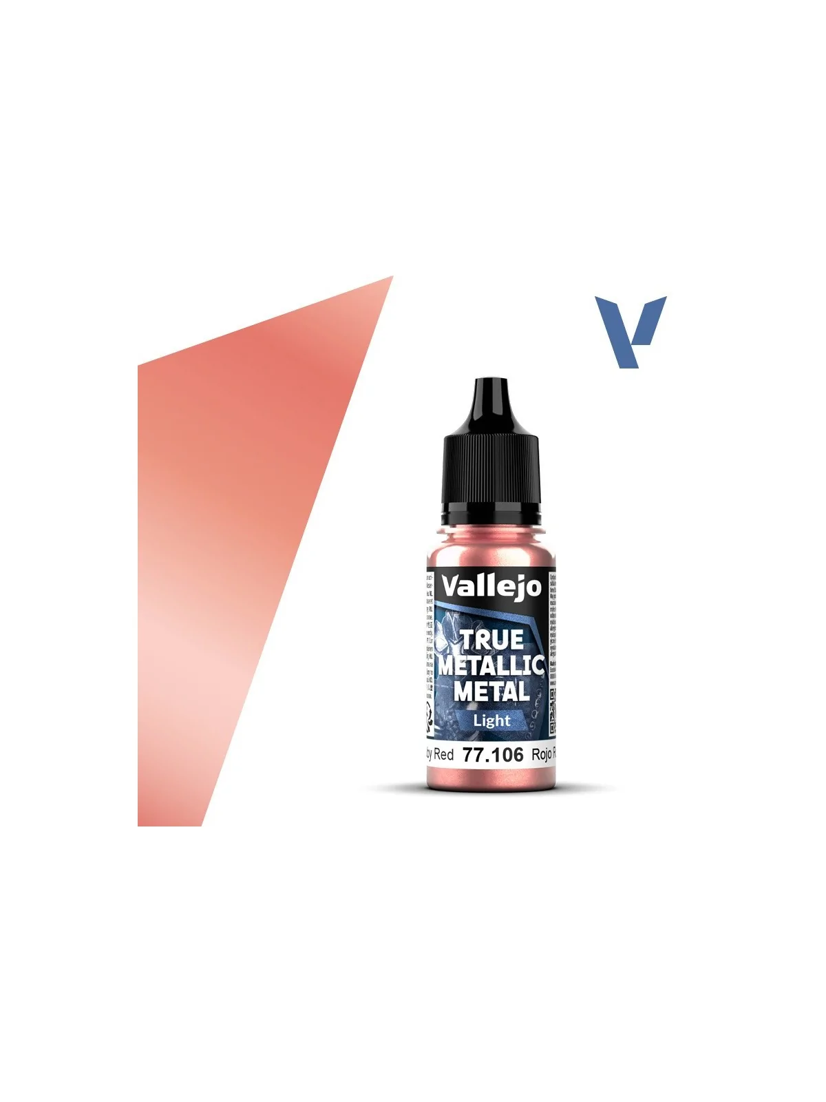 Rojo Rubí True Metallic Metal Light Vallejo 18ml (77106) de Vallejo en True Metallic Metal | La Cueva Roja