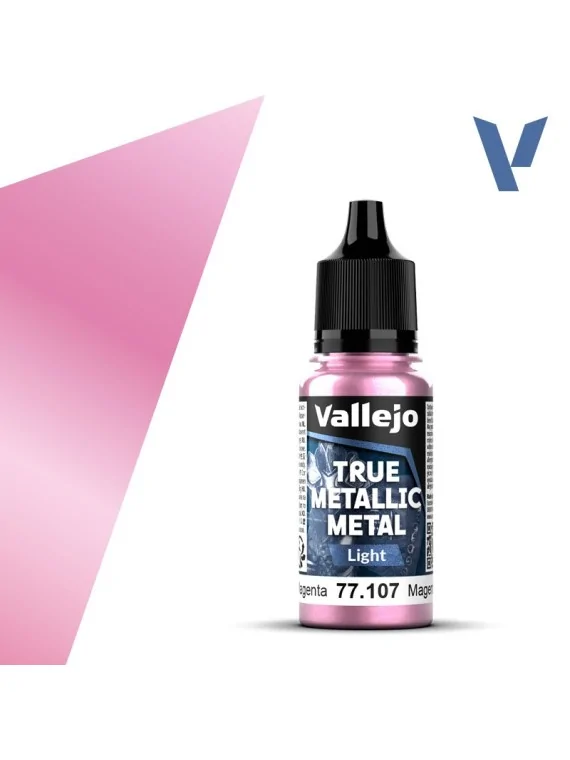 Magenta Carmesí True Metallic Metal Light Vallejo 18ml (77107) de Vallejo en True Metallic Metal | La Cueva Roja
