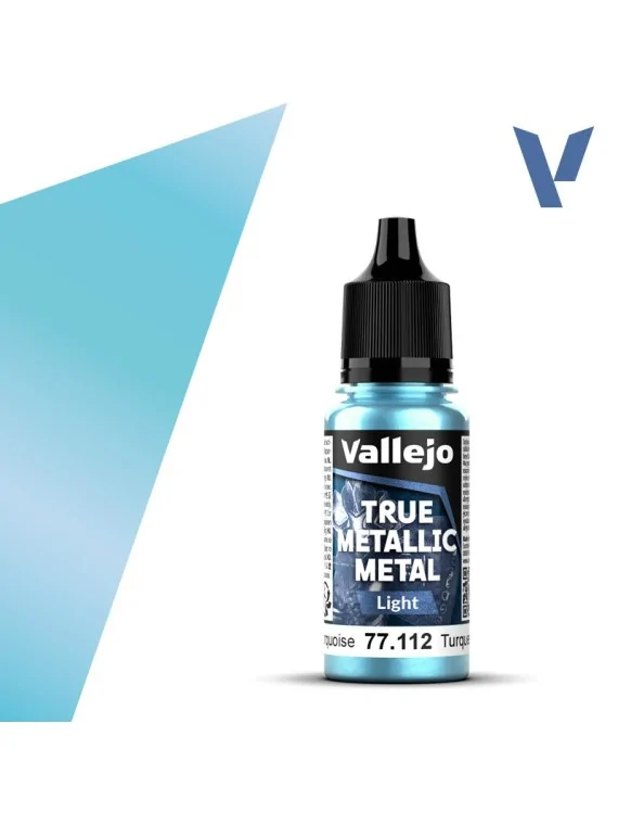 Turquesa Hidra True Metallic Metal Light Vallejo 18ml (77112) de Vallejo en True Metallic Metal | La Cueva Roja