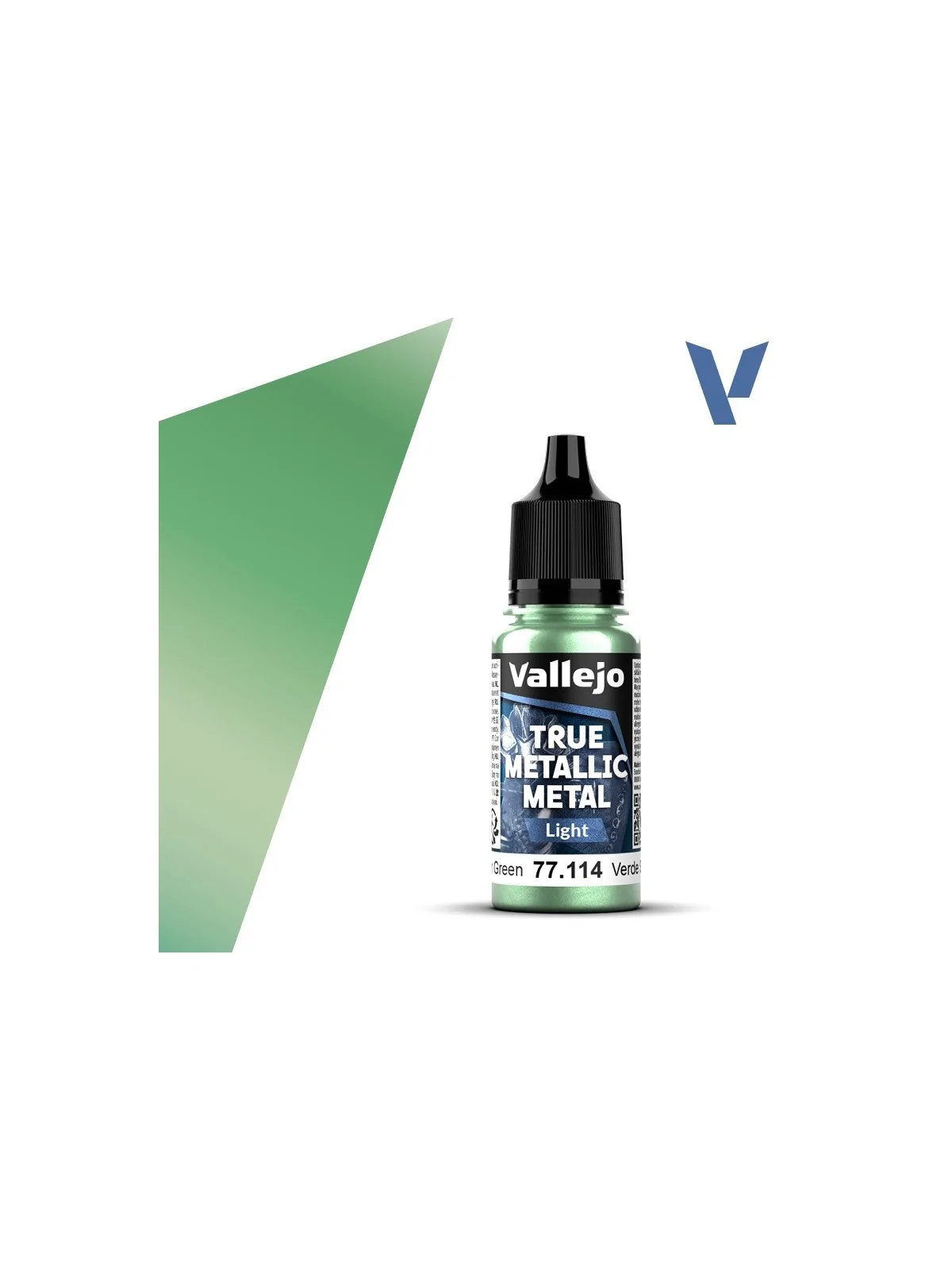 Verde Sombrío True Metallic Metal Light Vallejo 18ml (77114) de Vallejo en True Metallic Metal | La Cueva Roja