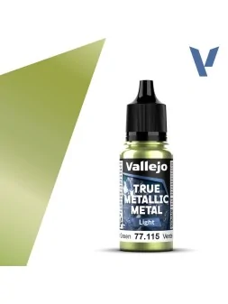 Verde Ámbar True Metallic Metal Light Vallejo 18ml (77115) de Vallejo en True Metallic Metal | La Cueva Roja