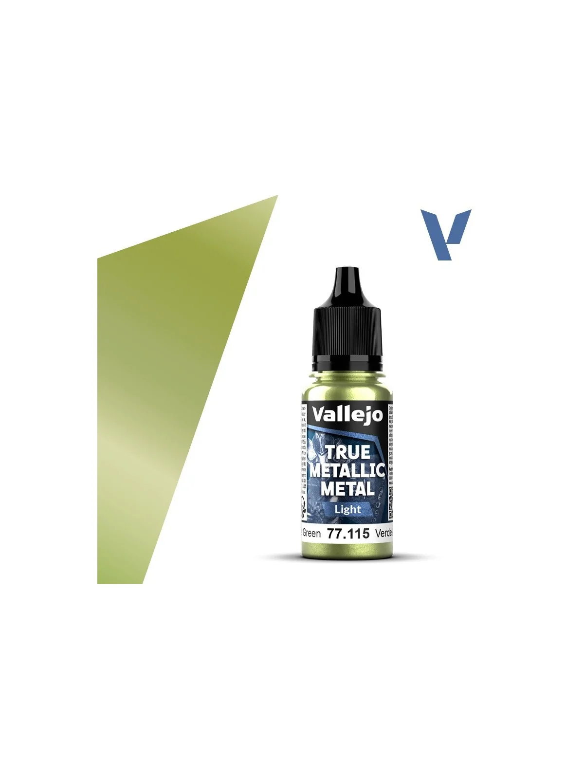 Verde Ámbar True Metallic Metal Light Vallejo 18ml (77115) de Vallejo en True Metallic Metal | La Cueva Roja