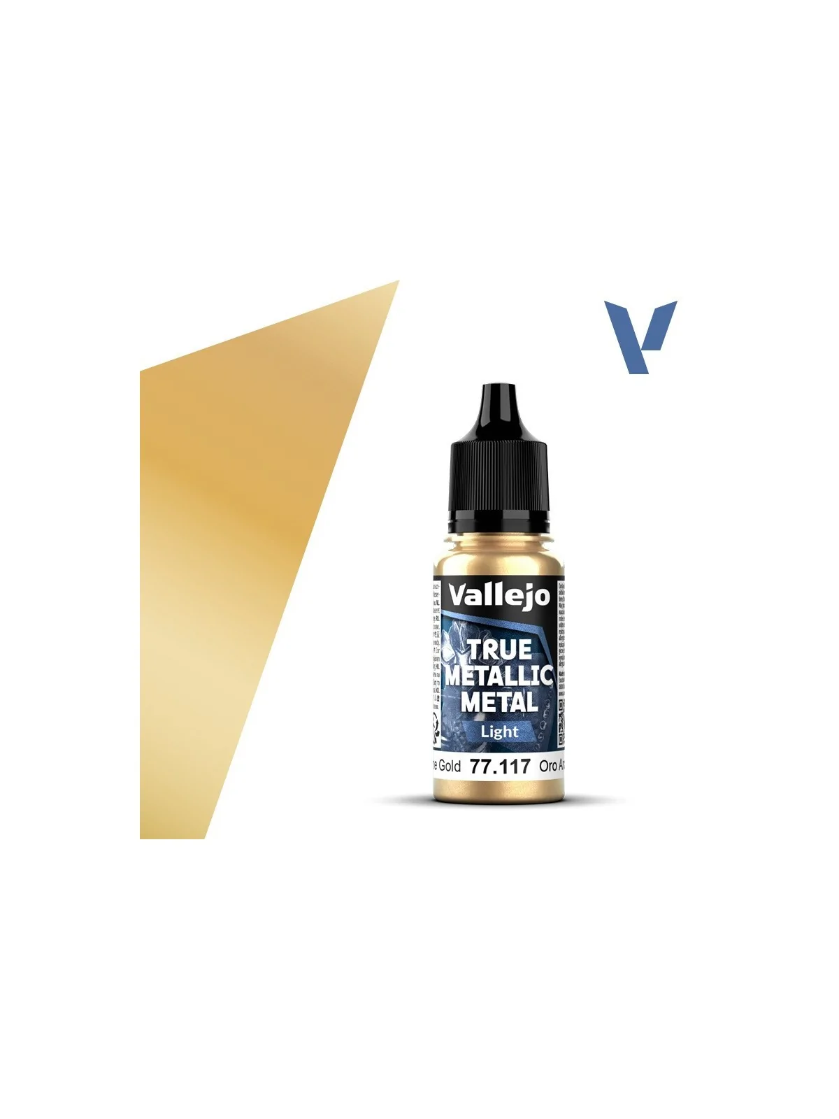 Oro Arcano True Metallic Metal Light Vallejo 18ml (77117) de Vallejo en True Metallic Metal | La Cueva Roja