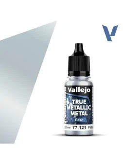 Plata de Ley True Metallic Metal Base Vallejo 18ml (77121) de Vallejo en True Metallic Metal | La Cueva Roja