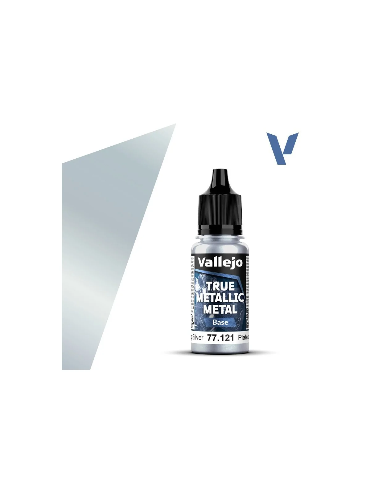 Plata de Ley True Metallic Metal Base Vallejo 18ml (77121) de Vallejo en True Metallic Metal | La Cueva Roja
