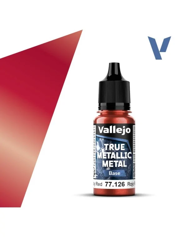 Rojo Rubí True Metallic Metal Base Vallejo 18ml (77126) de Vallejo en True Metallic Metal | La Cueva Roja